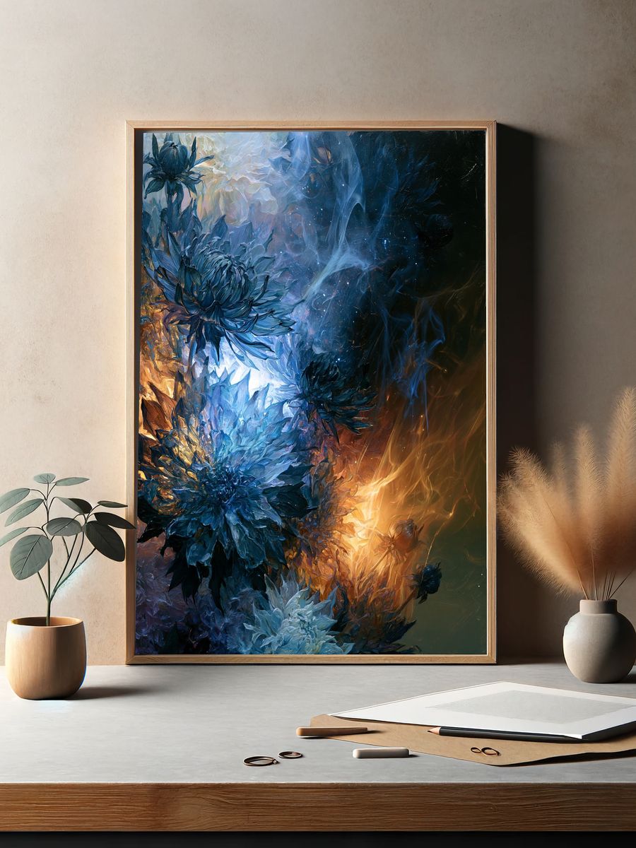 Celestial Floral Abstract Print. — room view 2