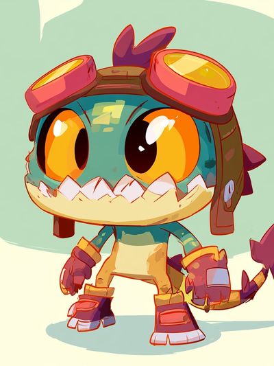 Cute Dragon Character Illustration Poster.