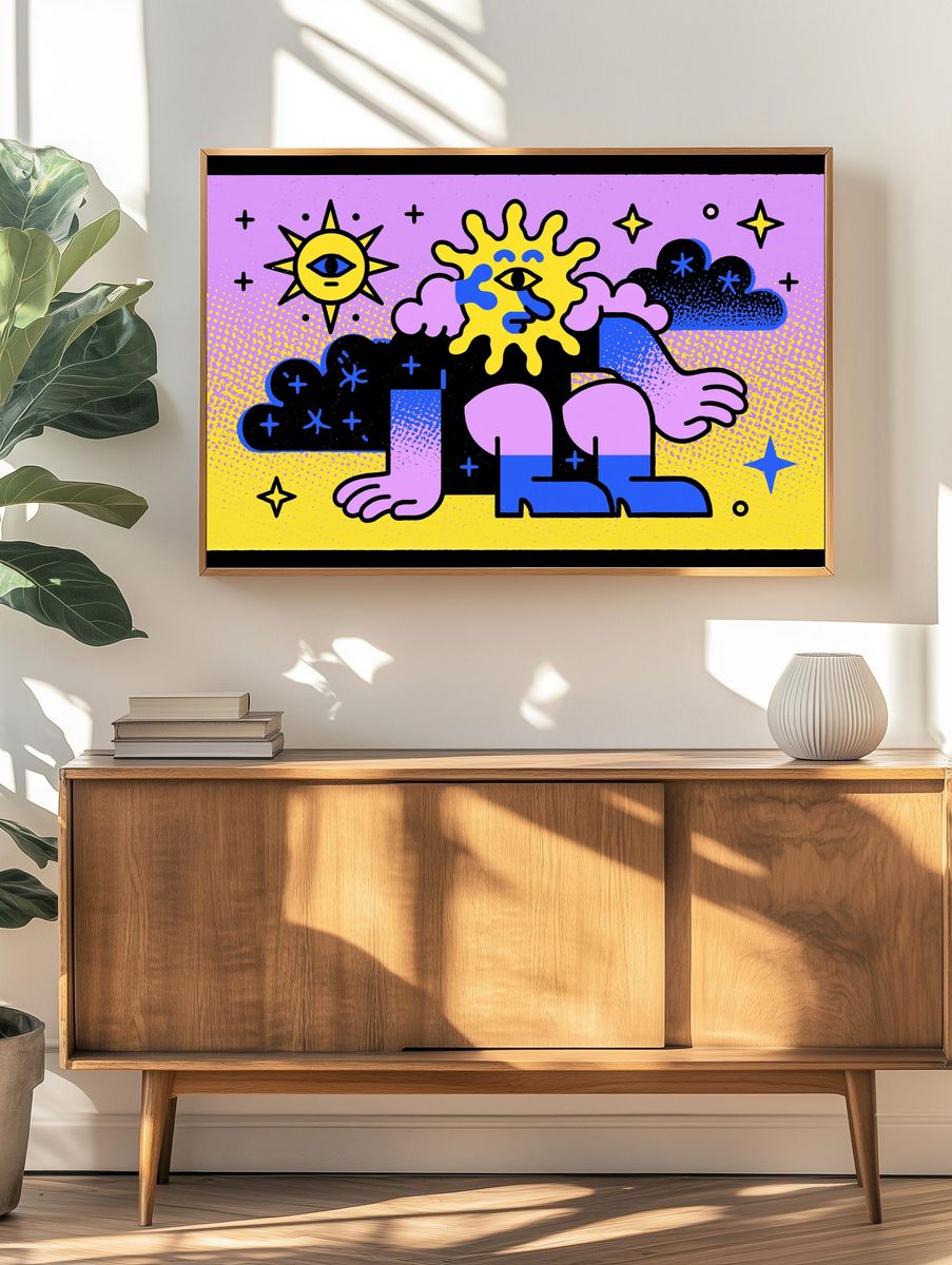 Cosmic Surreal Figure Poster. — room view 3