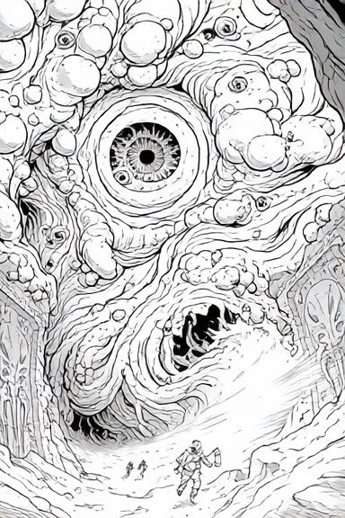 Surreal Cave Eye Illustration Poster. poster — illustration art