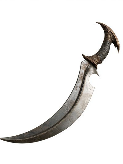 Curved Fantasy Dagger Illustration Poster. poster