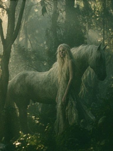 Enchanted Forest Horse Illustration Poster. poster detail
