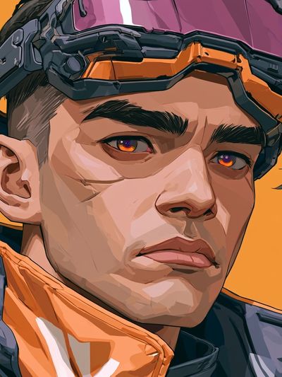 Futuristic Pilot Portrait Illustration Poster.