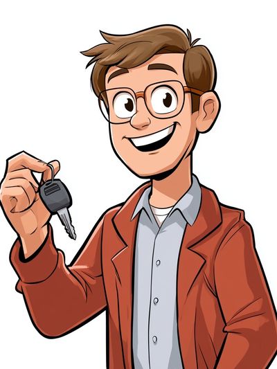 Smiling Key Holder Illustration Poster.