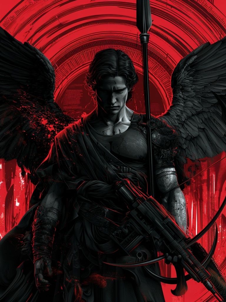 Dark Angel Warrior Illustration Poster. poster detail