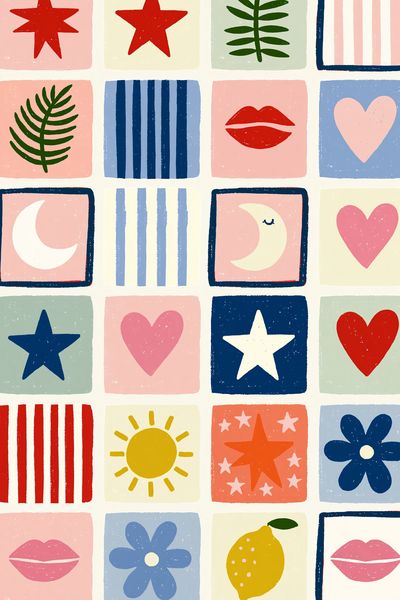 Playful Retro Icons Poster.