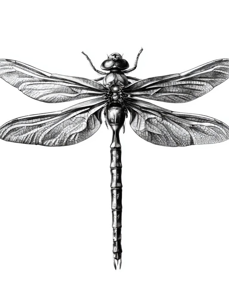 Dragonfly Ink Illustration Poster. poster — illustration art