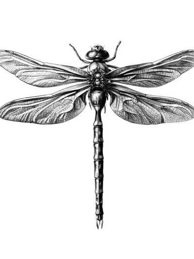 Dragonfly Ink Illustration Poster.