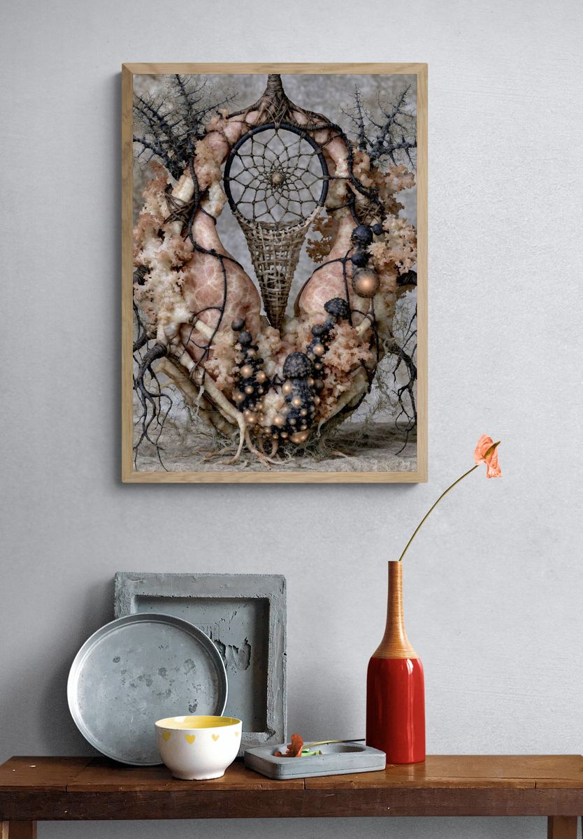 Surreal Dreamcatcher Sculpture Print. — room view 3