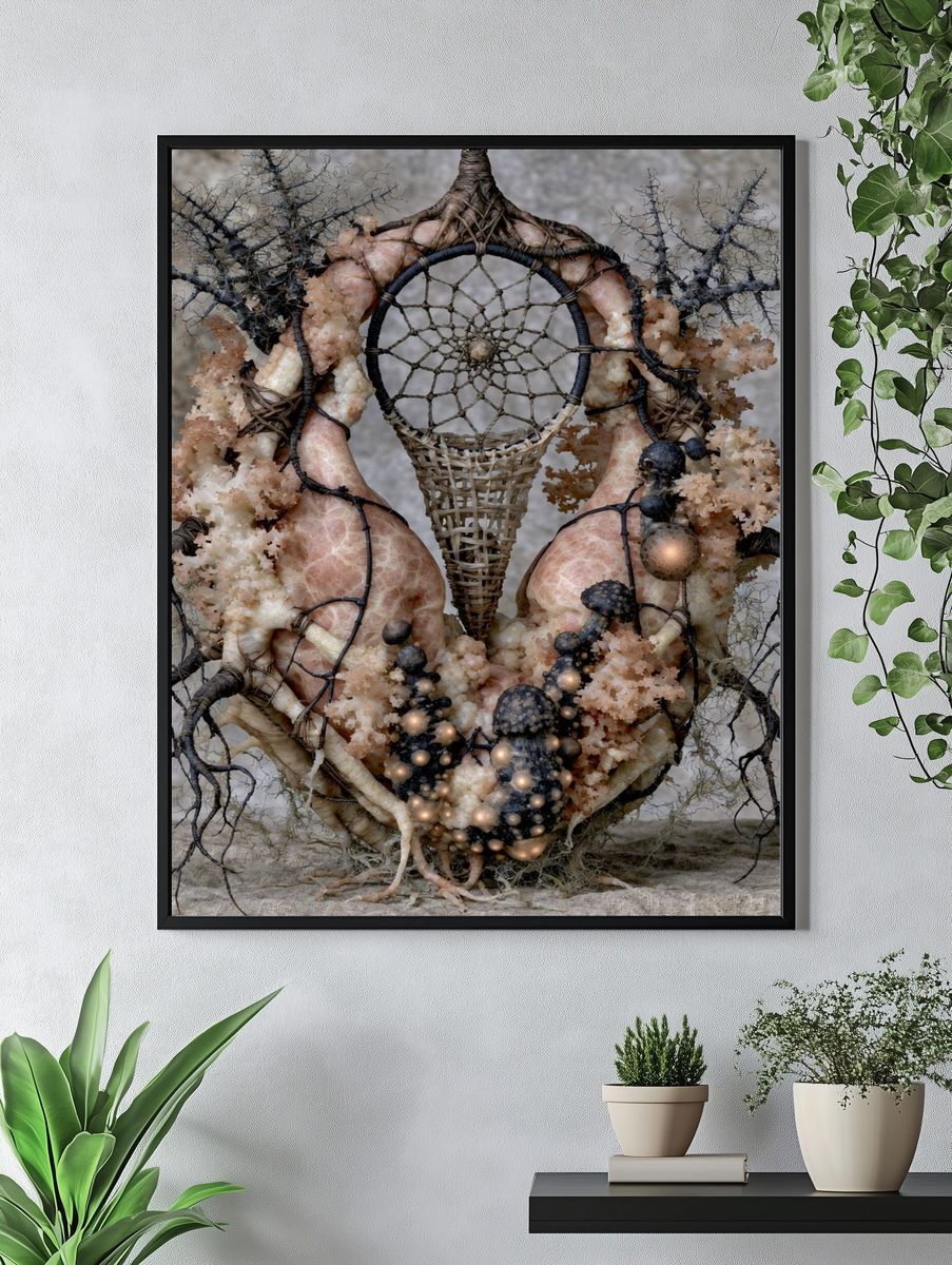 Surreal Dreamcatcher Sculpture Print. — room view 4