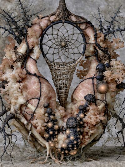 Surreal Dreamcatcher Sculpture Print. poster print
