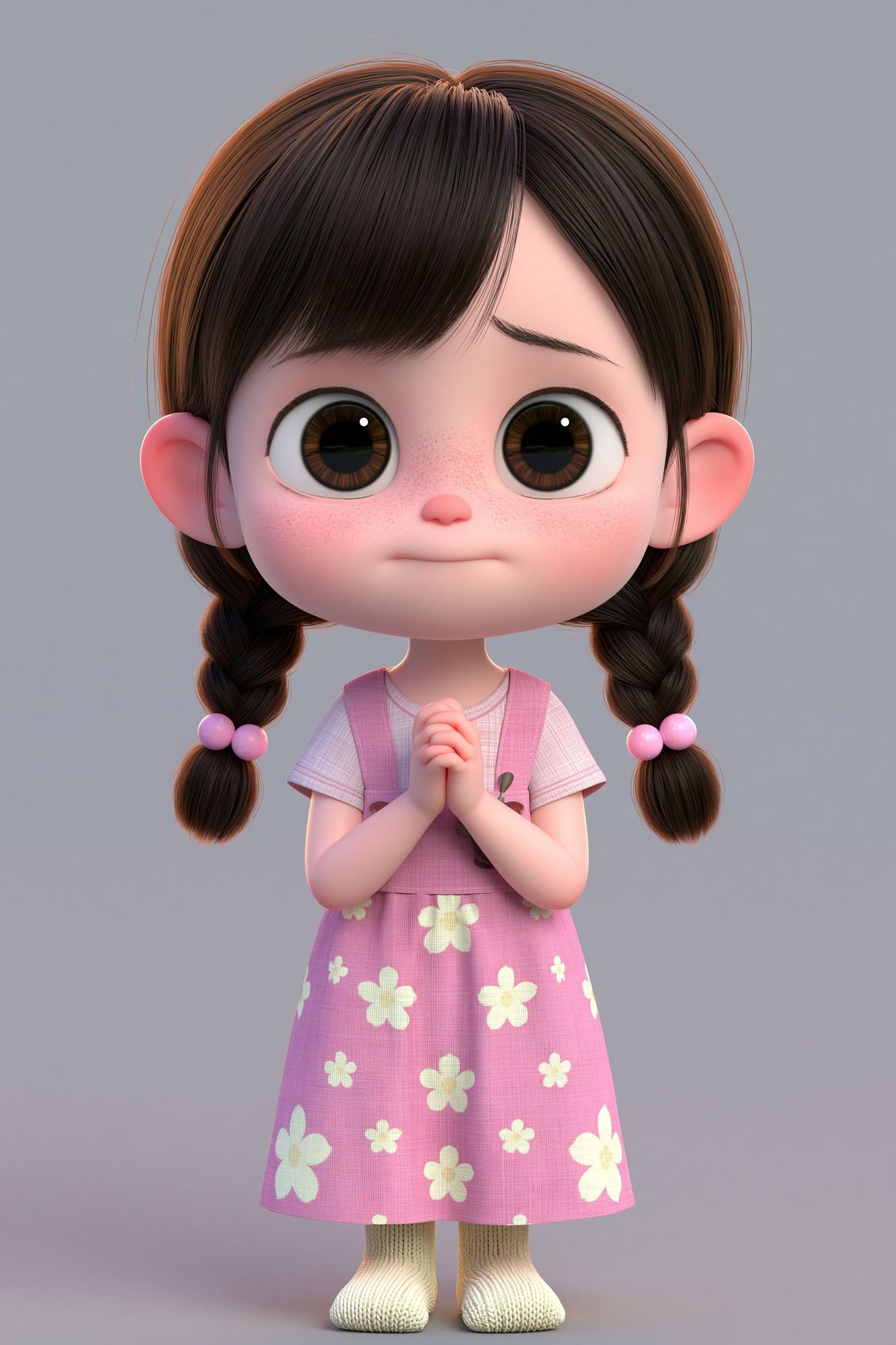 Cute Girl Character Illustration Poster. poster — illustration art