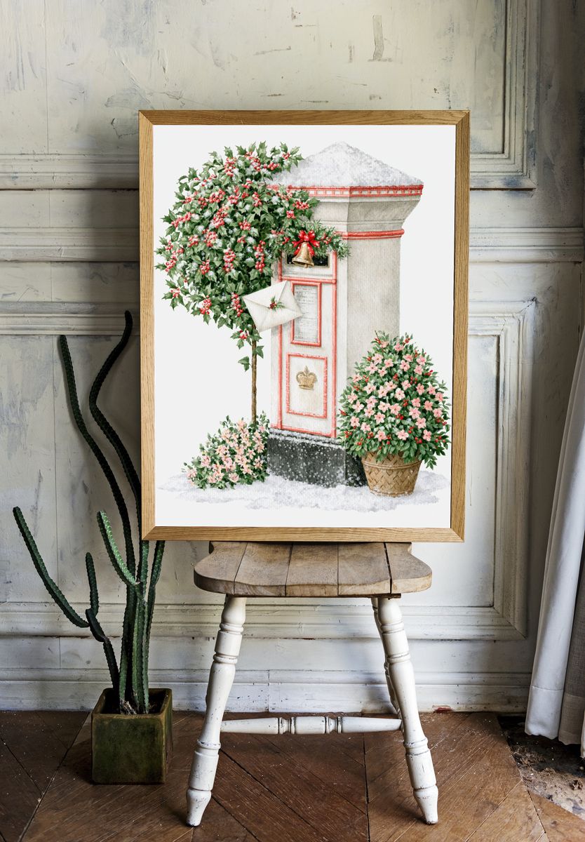Green Frog Ink Illustration Poster. room preview