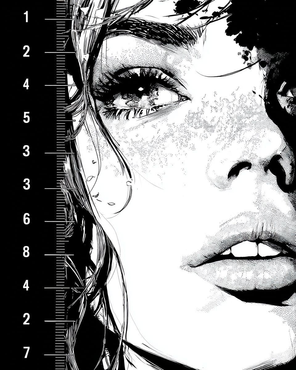 Monochrome Face Study Illustration Poster. poster — illustration art