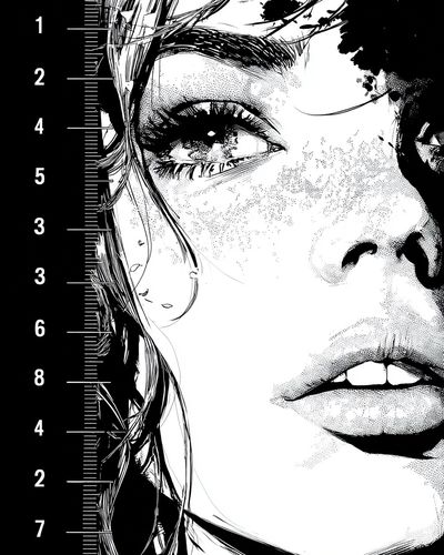 Monochrome Face Study Illustration Poster. poster