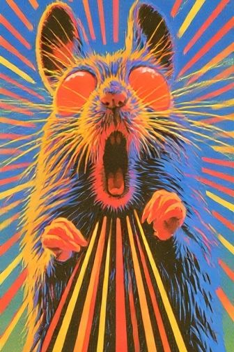 Psychedelic Rat Illustration Poster. poster detail