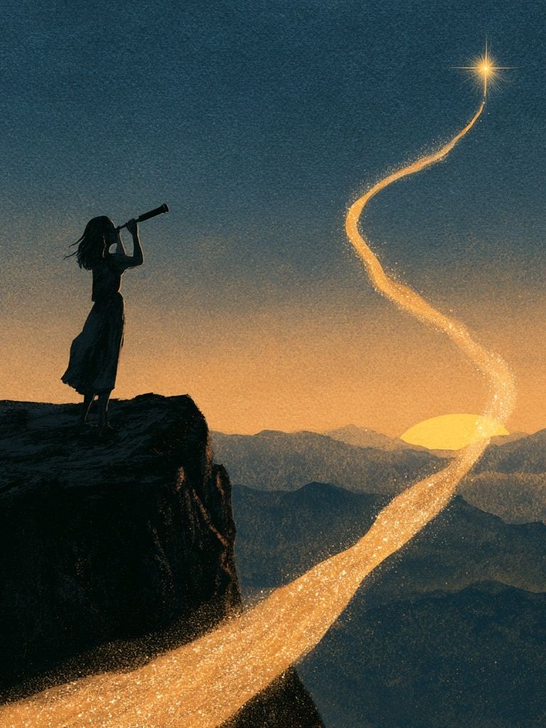 Stargazer Mountain Silhouette Poster. poster — illustration art