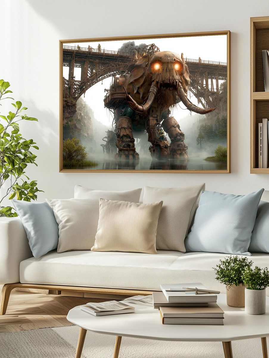 Mechanical Mammoth Fantasy Print. — room view 2