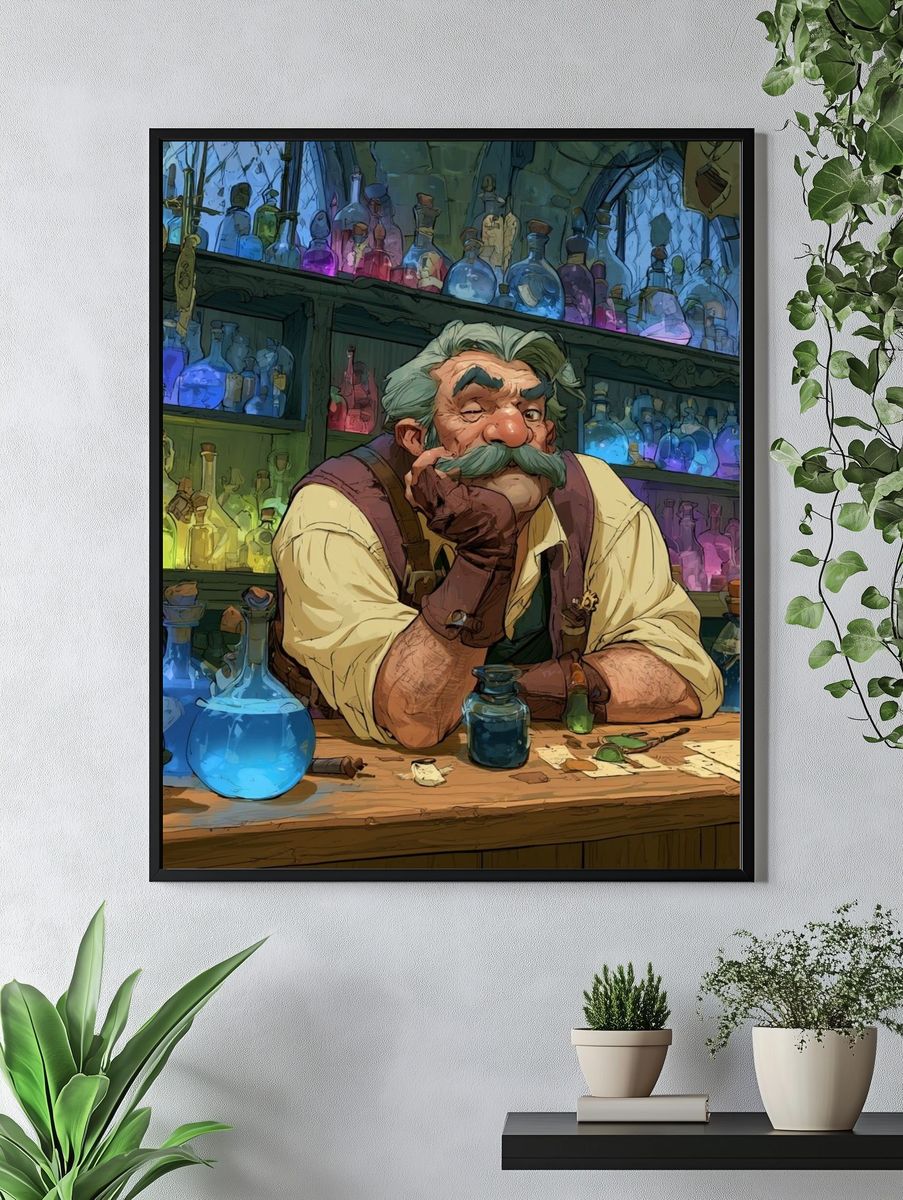 Alchemist Portrait Illustration Poster. — room view 4
