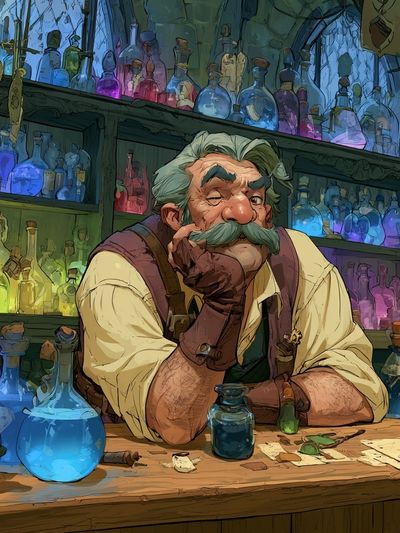 Alchemist Portrait Illustration Poster. poster