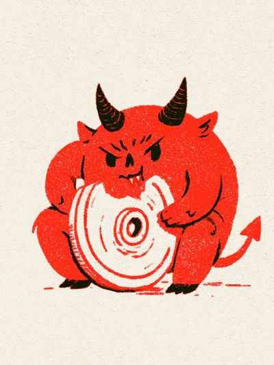 Red Devil Cartoon Print. poster
