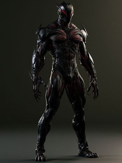 Dark Alien Warrior Illustration Poster. poster