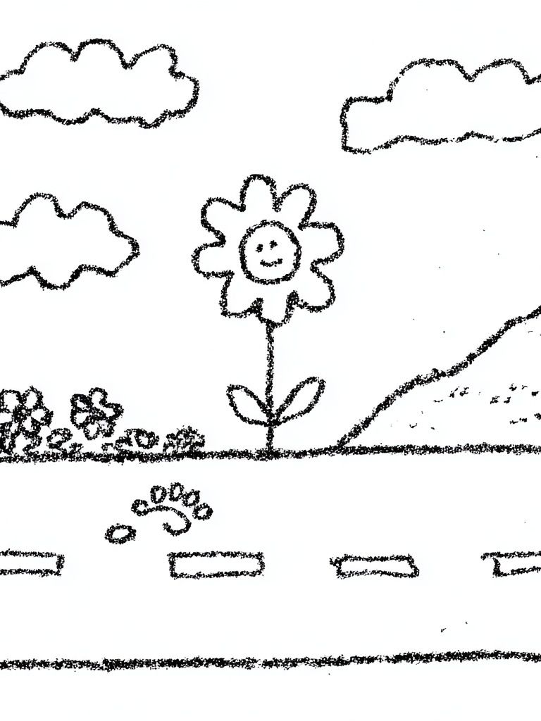 Whimsical Flower Doodle Print. poster — illustration art