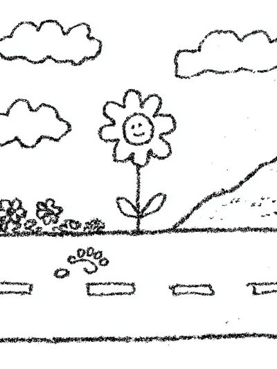 Whimsical Flower Doodle Print. poster