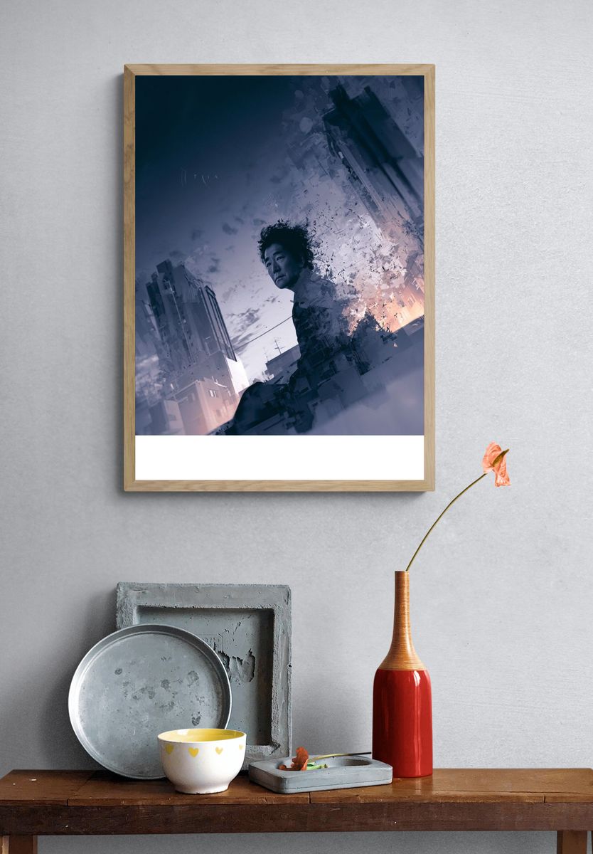 Surreal City Portrait Print. — room view 3
