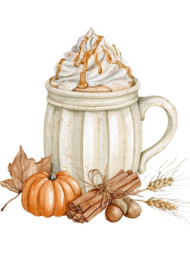 Autumn Pumpkin Spice Mug Print. poster detail