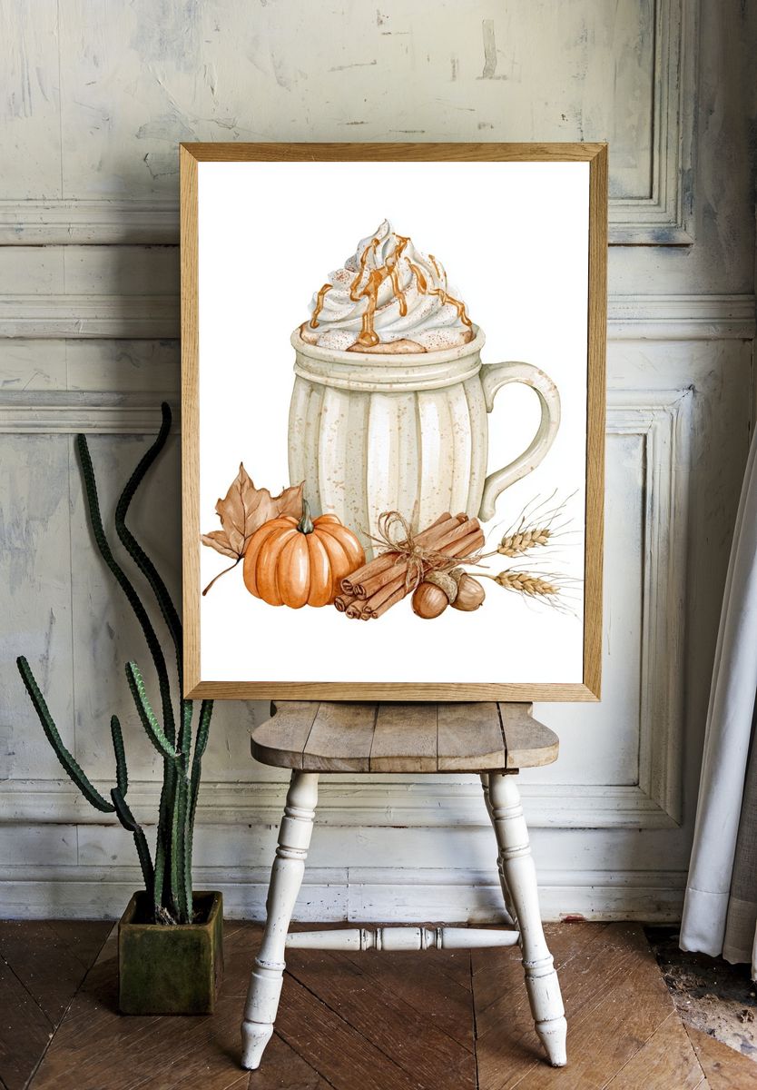 Autumn Pumpkin Spice Mug Print. room preview