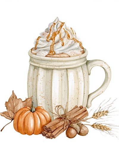 Autumn Pumpkin Spice Mug Print.