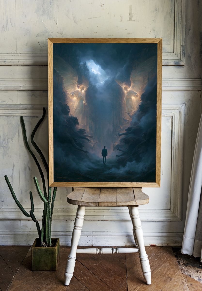 Celestial Guardians Fantasy Print. room preview