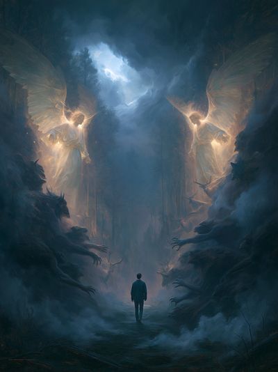Celestial Guardians Fantasy Print. poster