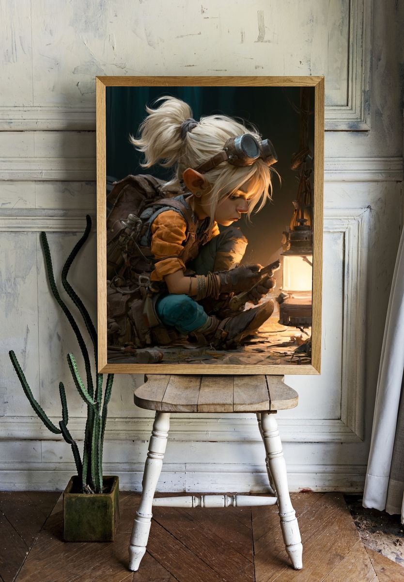 Lantern Explorer Fantasy Illustration Poster. room preview