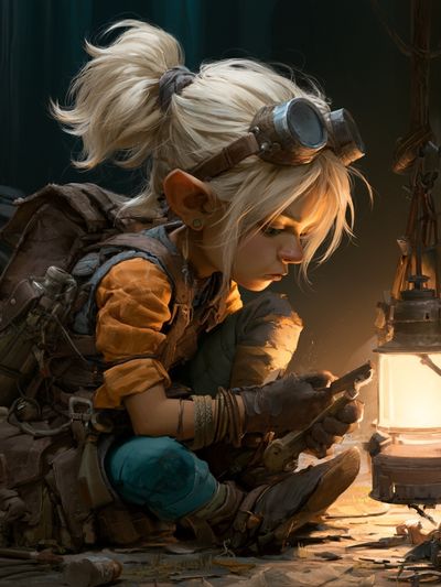 Lantern Explorer Fantasy Illustration Poster. poster