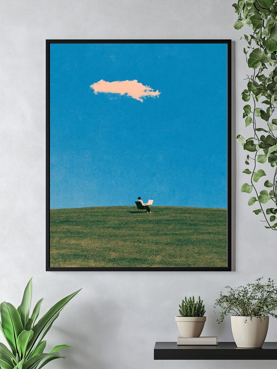 Solitary Reader Landscape Print. — room view 4