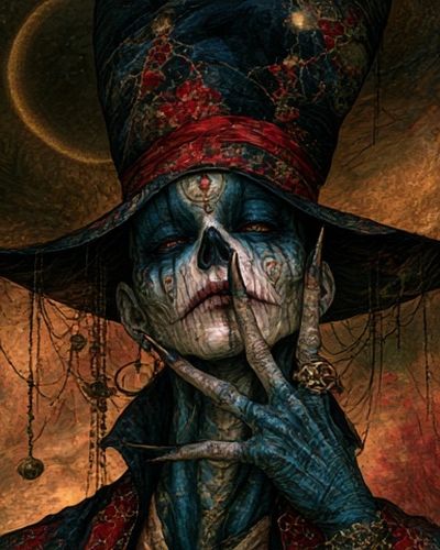 Dark Gothic Skull Portrait Print. poster