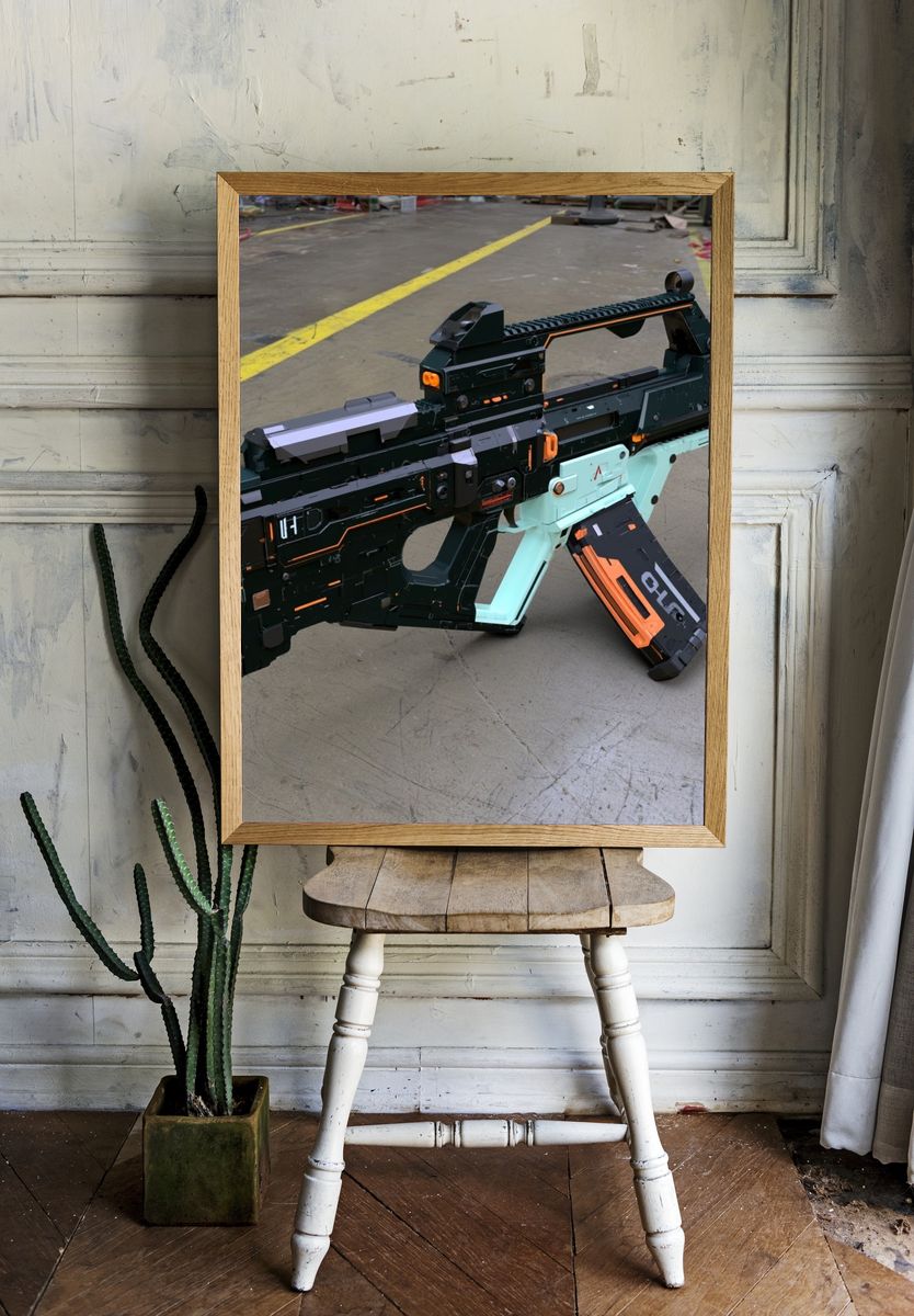 Futuristic Sci-Fi Rifle Print. room preview