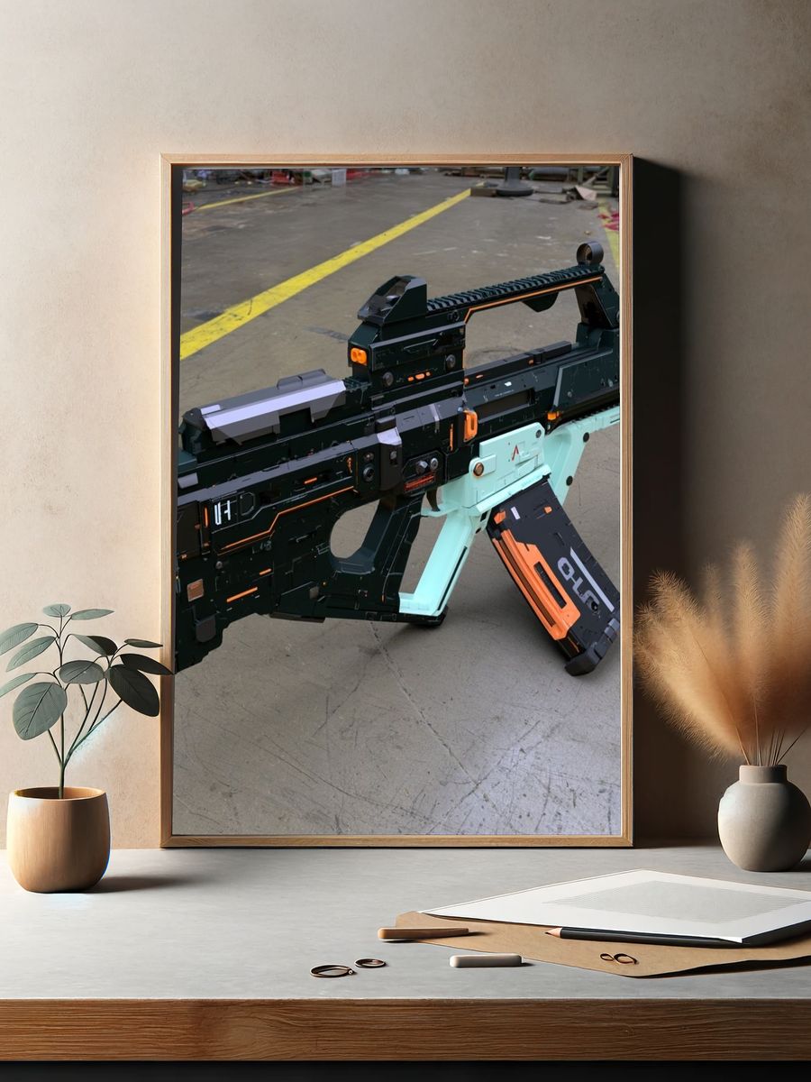Futuristic Sci-Fi Rifle Print. — room view 2