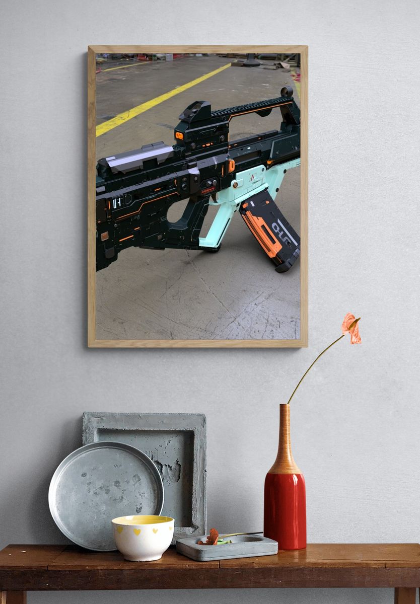 Futuristic Sci-Fi Rifle Print. — room view 3