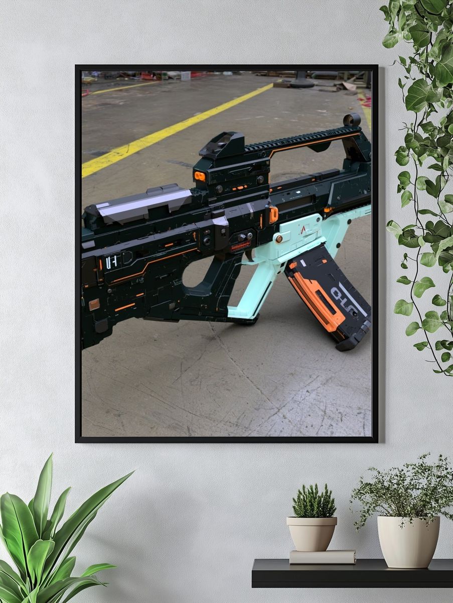 Futuristic Sci-Fi Rifle Print. — room view 4