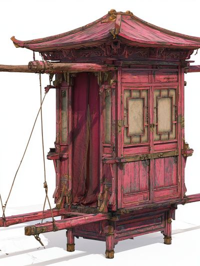 Pink Palanquin Illustration Poster. poster