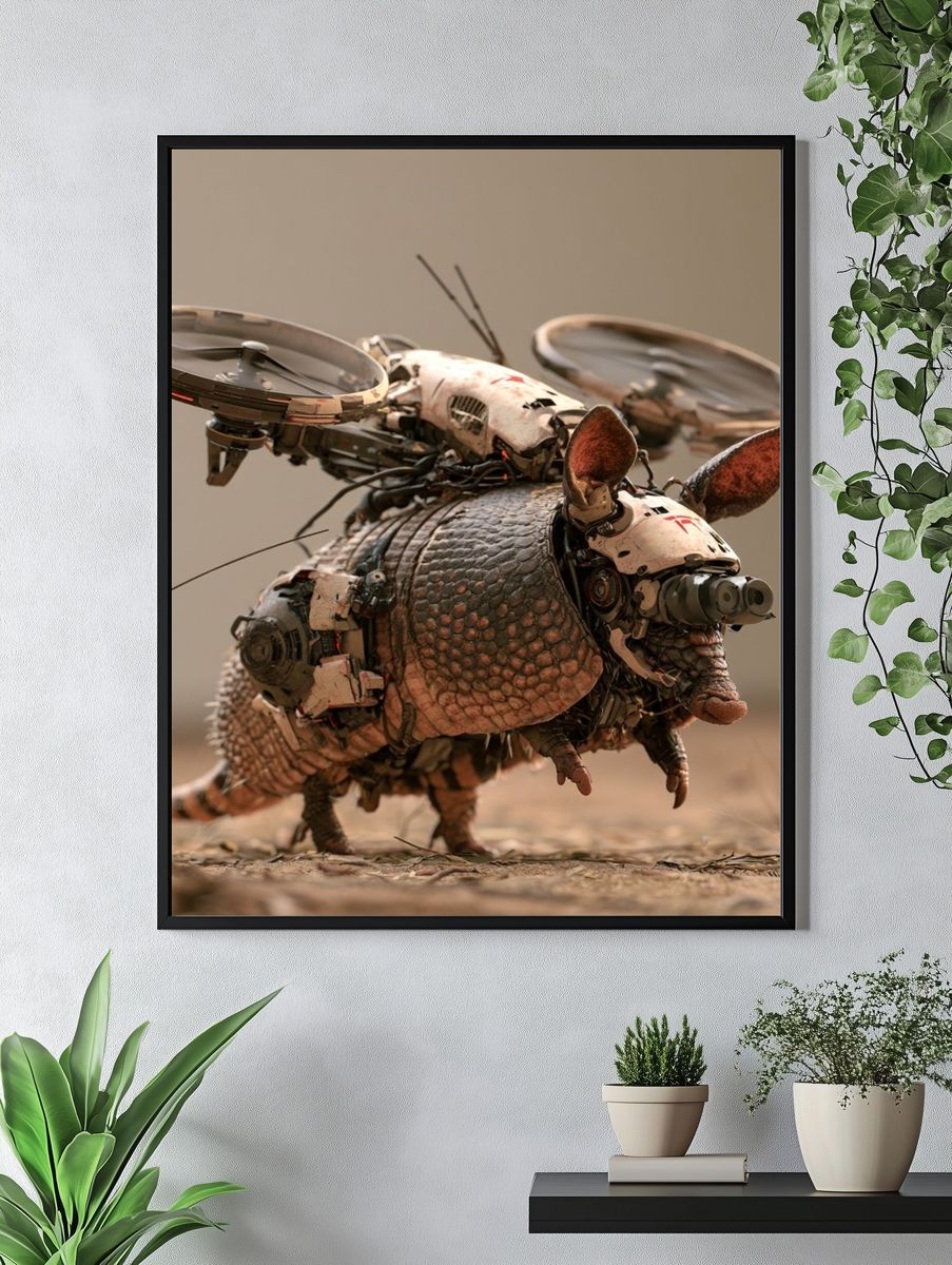 Cyber Armadillo Sci-Fi Print. — room view 4