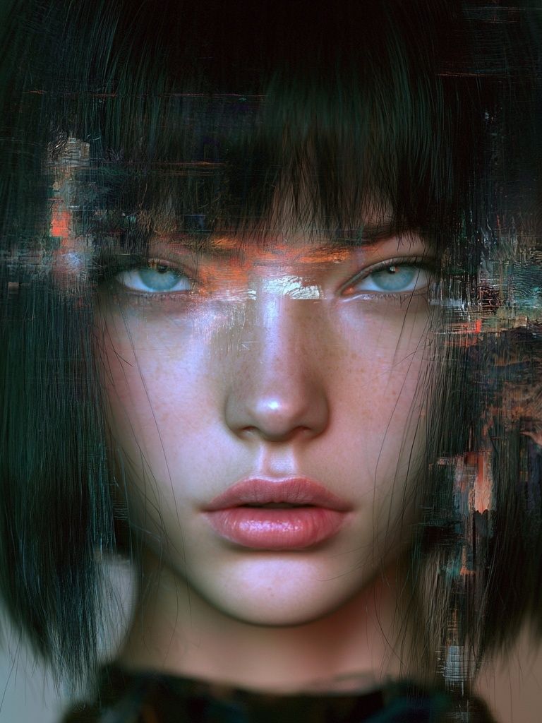 Glitch Portrait — Digital Art Print. poster detail