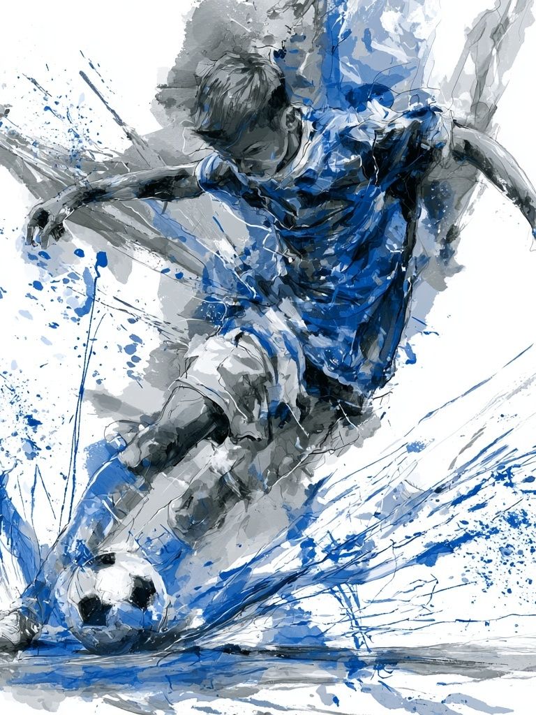 Soccer Player Action Illustration Poster. poster — illustration art