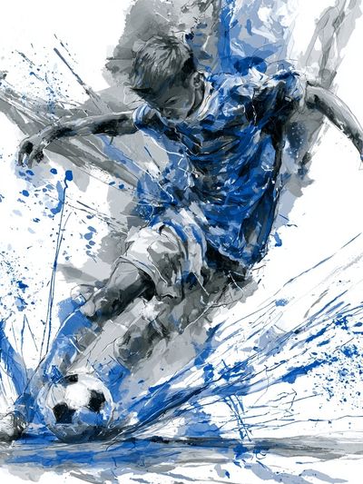 Soccer Player Action Illustration Poster.