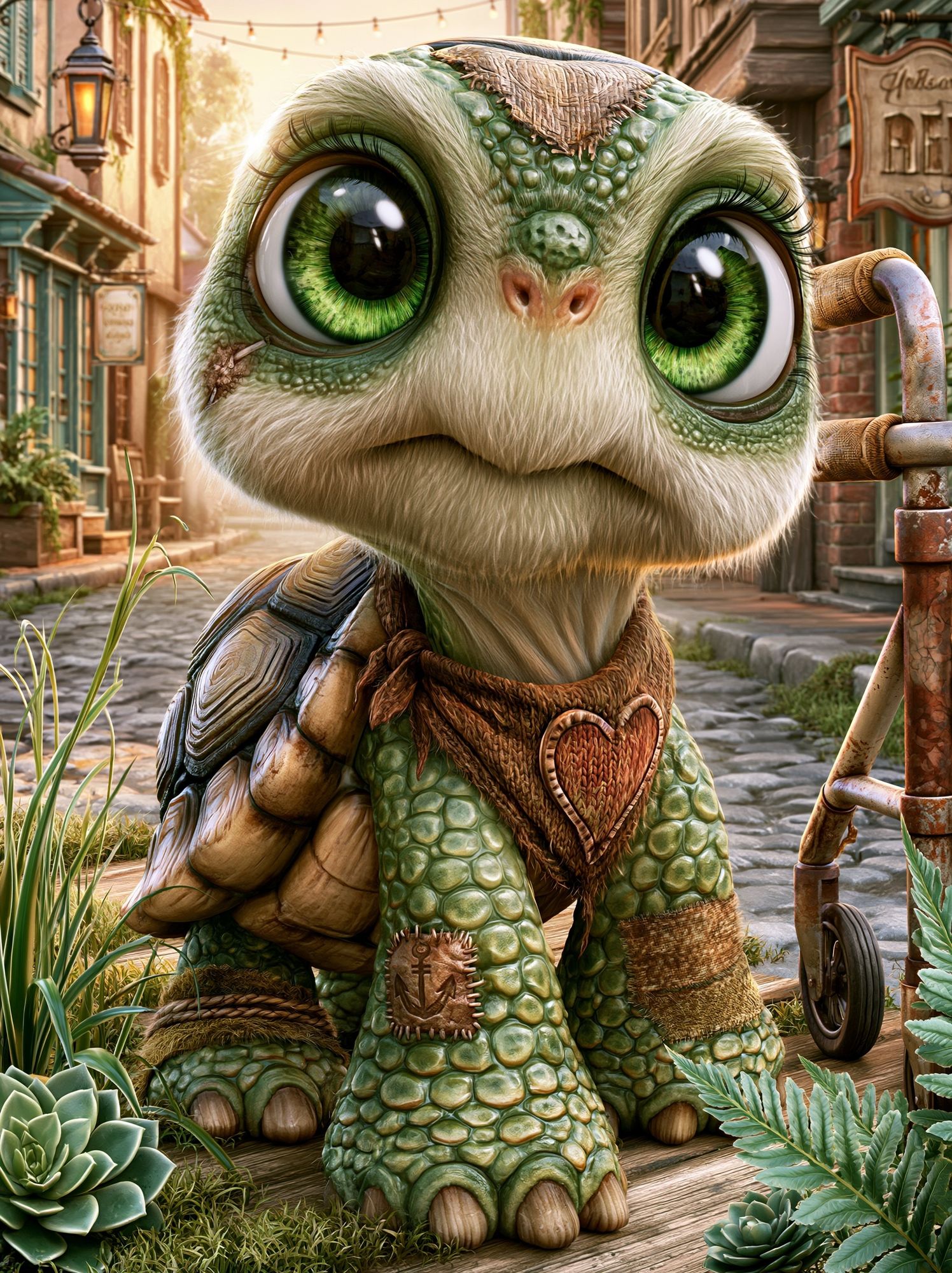 Cute Turtle Character Illustration Poster. poster — illustration art