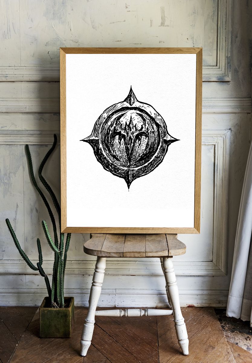 Dark Sigil Ink Poster. room preview