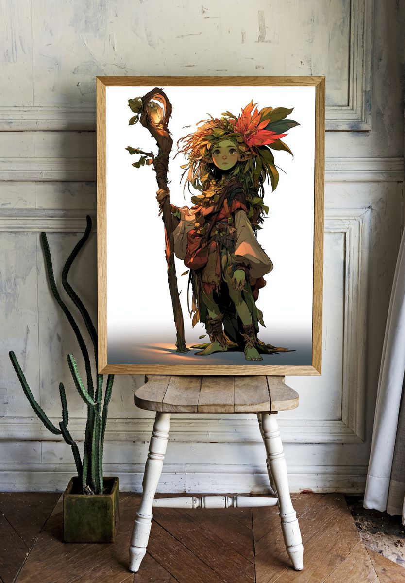 Forest Spirit Illustration Poster. room preview